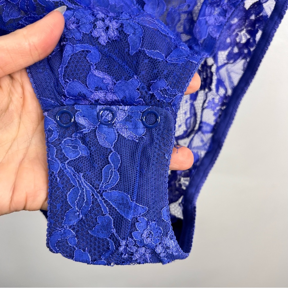 NWT 80s 90s Malizia La Perla Italian lace one piece sheer teddy bodysuit 34 / M - Picture 12 of 16